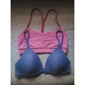 Lululemon Sports Bra Bundle Size 4 – Blue & Pink Strappy Activewear